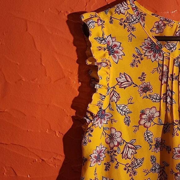 New Liz Claiborne Yellow Springy Blouse XL - Picture 2 of 8